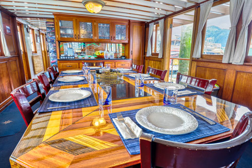 dining saloon on Alaska Charters cruise
